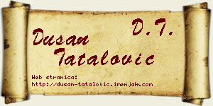 Dušan Tatalović vizit kartica
